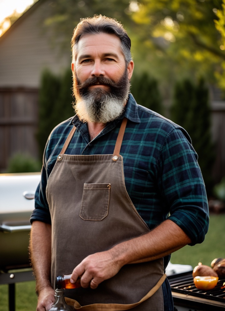 David, founder and head burner, at the backyard grill
