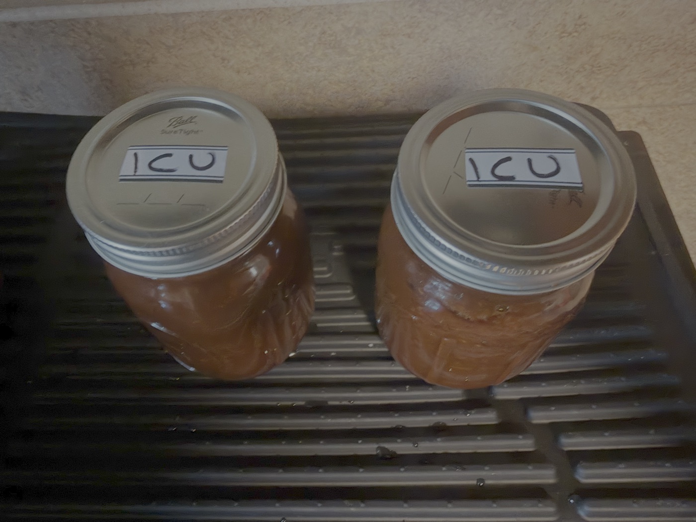 ICU hot sauce in Ball jars